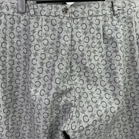 Non-branded Vintage C Logo Monogram‎ Gray faux wool Womens Pants Size 30x29 - Picture 7 of 8
